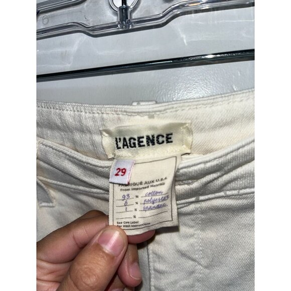 L'AGENCE  KENDRA HIGH RISE CROPPED FLARED  JEANSIL8- VINTAGE WHITE Womens s Size - Picture 5 of 11